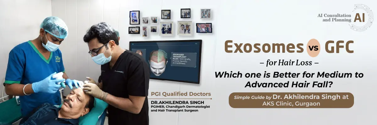 Exosomes vs GFC hair loss treatment procedure at AKS Clinic Gurgaon
